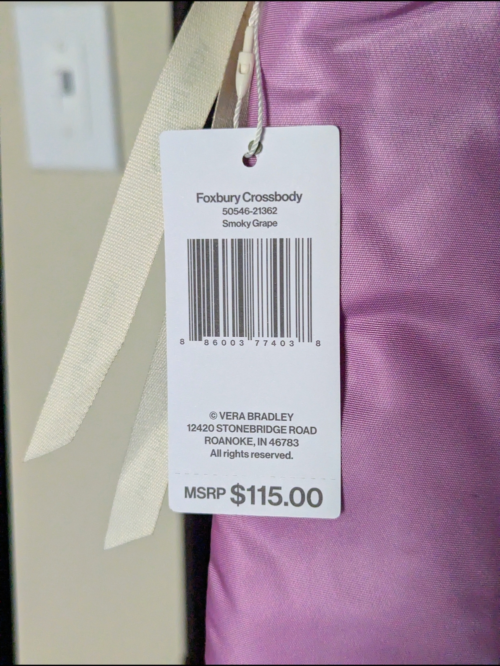 Vera Bradley Foxbury Crossbody, Smoky Grape - Picture 8 of 8